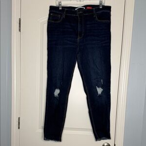 Celebrity Pink Dark Blue Distressed Women Jeans size 15x32